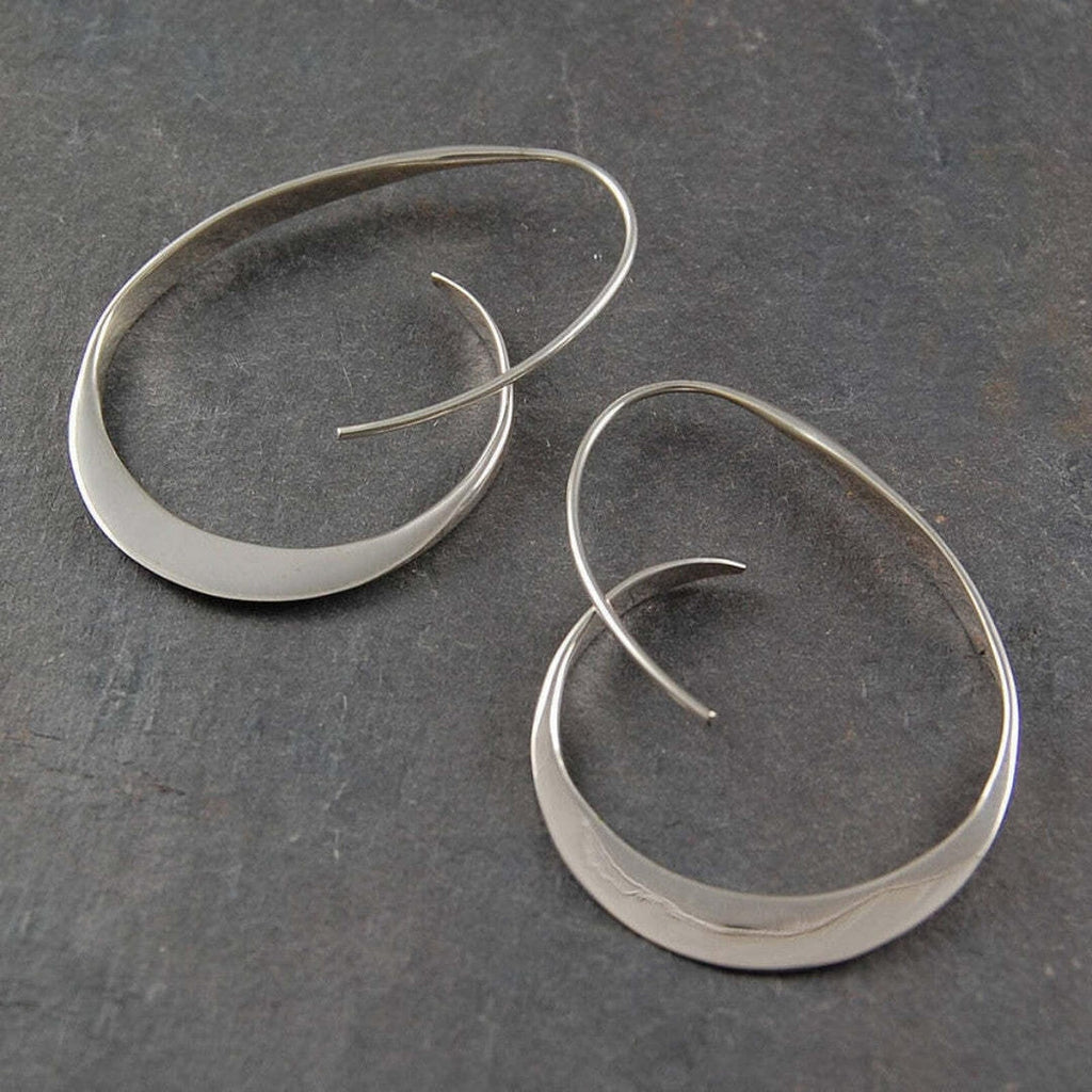 Boucles d'Oreilles Pendantes en Spirale Ouverte