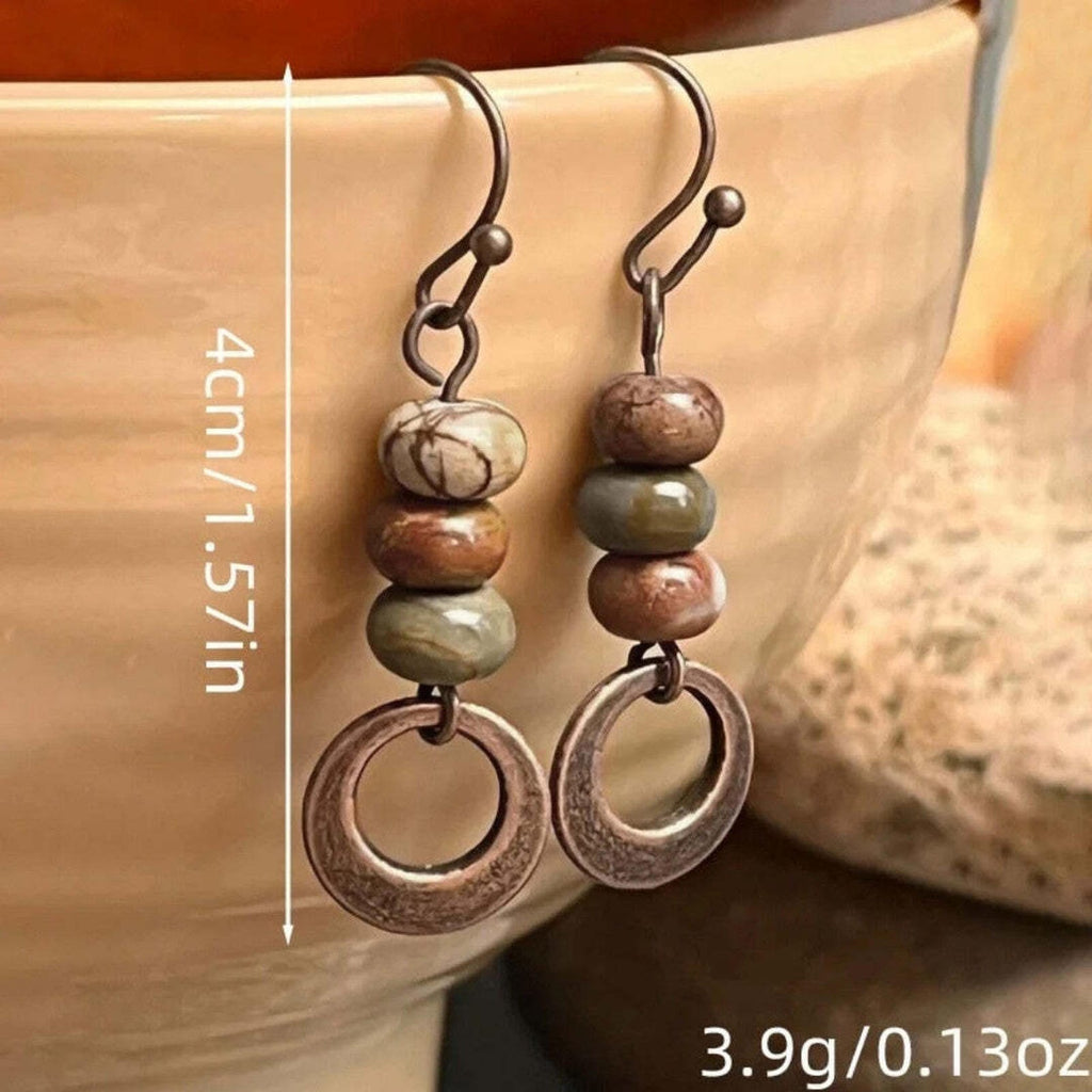 Anneaux de Perles en Pierre Rustique