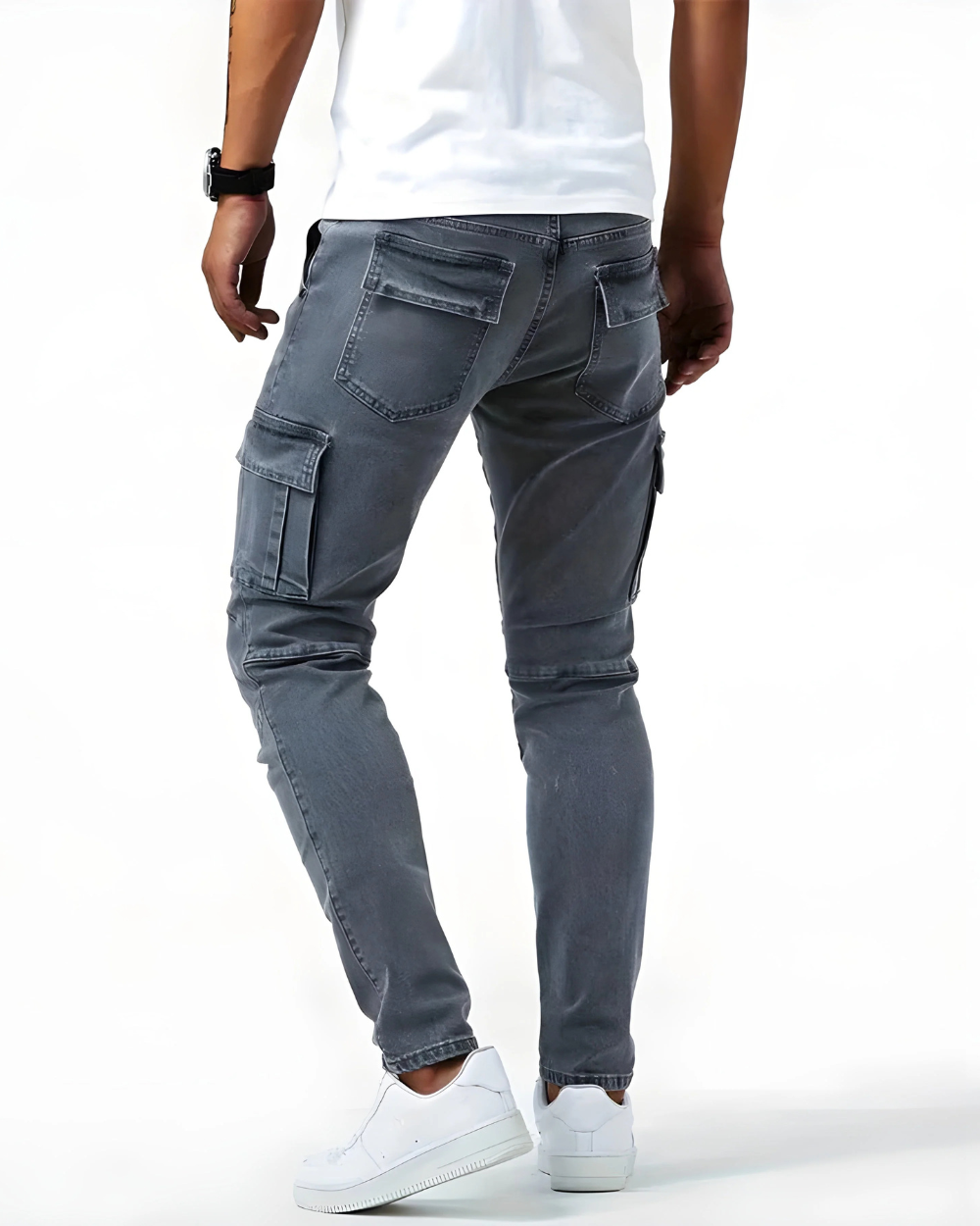 Jean | Pantalon Cargo Marine Élastique