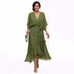 Monica | Robe en chiffon avec décolleté en V