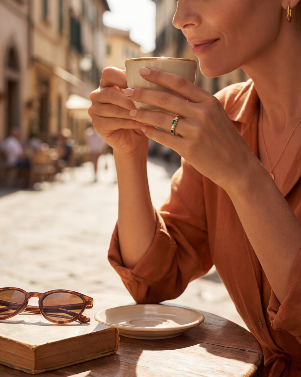 Pascale | Bague vec des pierres vertes