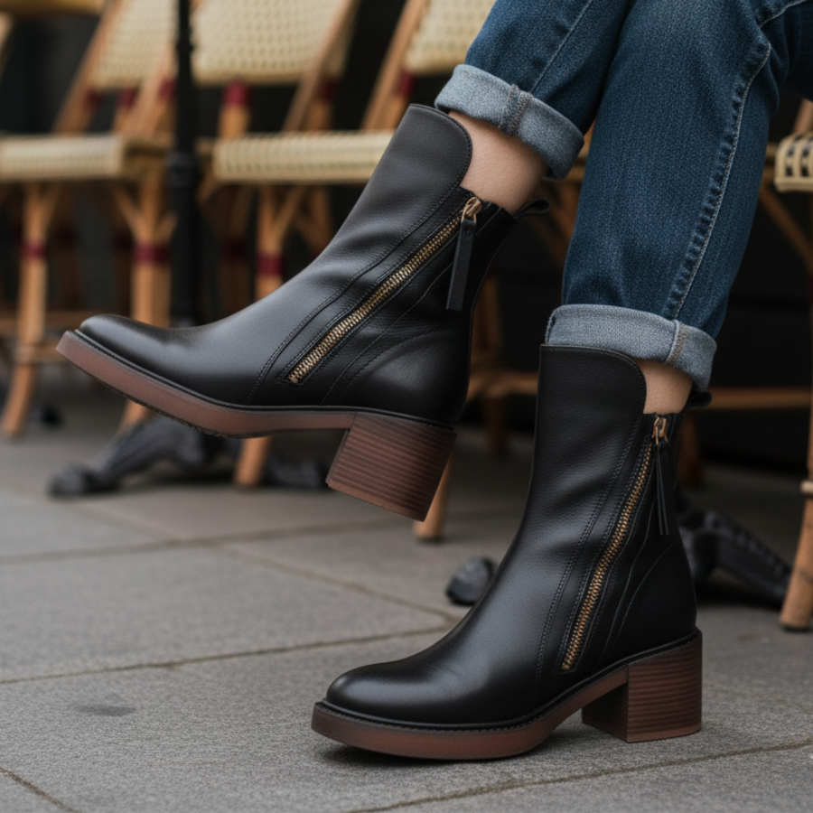 Valorine | Bottes en cuir noir