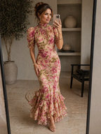 SAE | Maxi Robe Rose Sbuffo