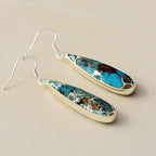 Boucles d'oreilles en jaspe turquoise chic