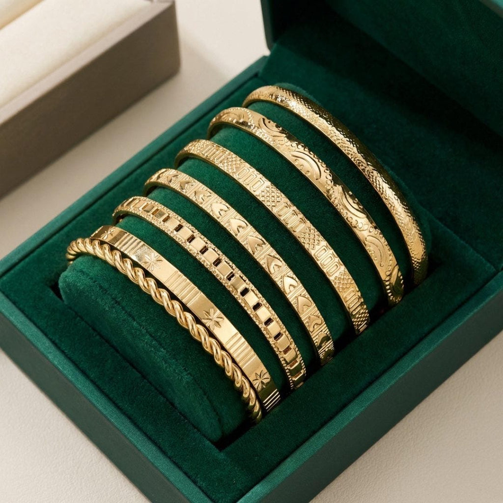 Ensemble de Bracelets de Bracelet Ouvert en Or