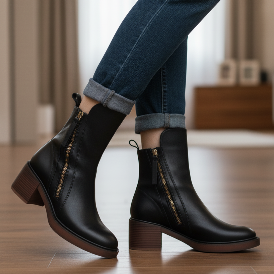 Valorine | Bottes en cuir noir