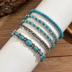 Ensemble de Bracelets Boho en Perles Turquoise