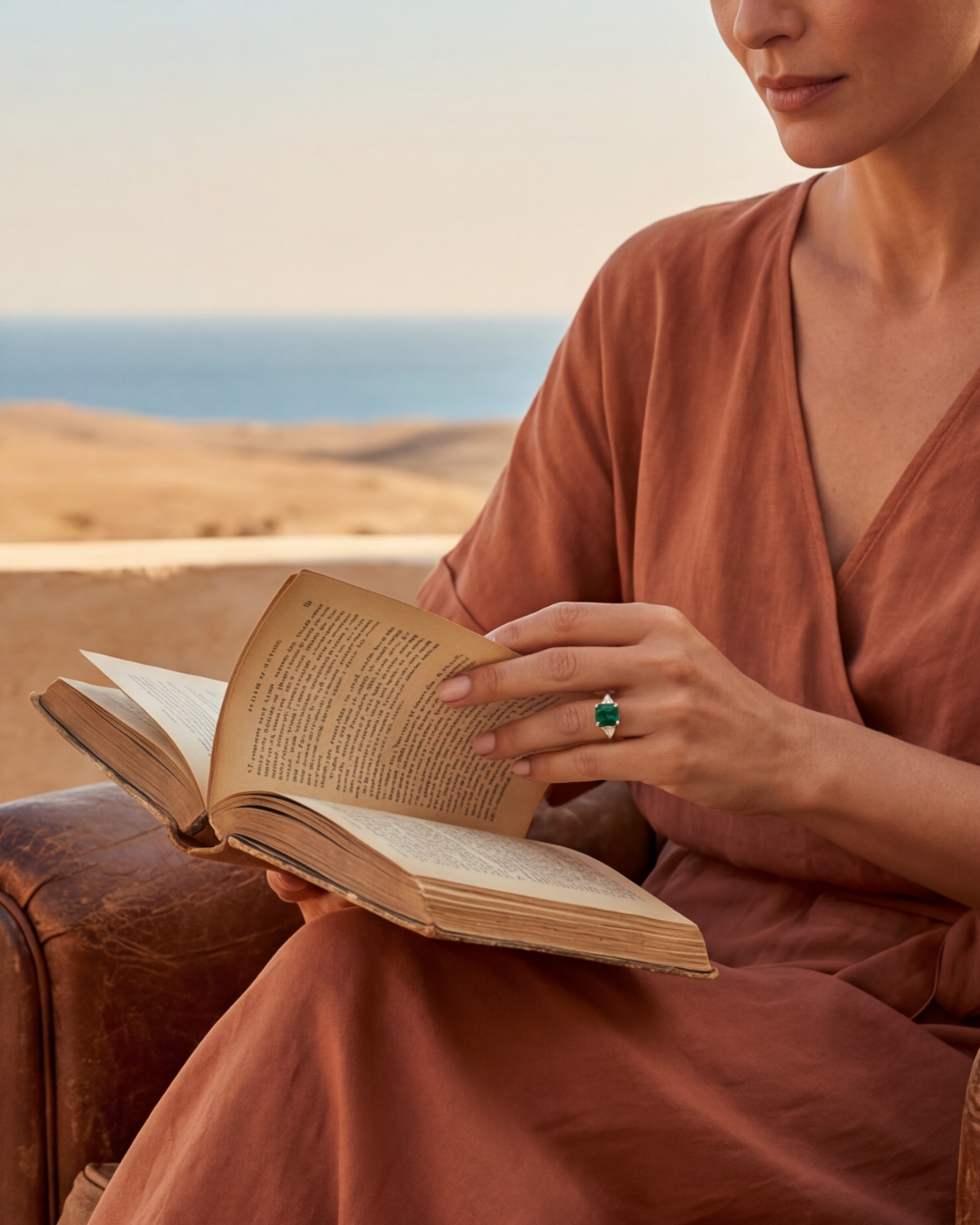 Berthe | Bague avec une pierre verte