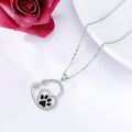 Pendentif en forme d'empreinte de patte de double amour éternel