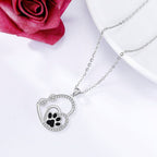 Pendentif en forme d'empreinte de patte de double amour éternel