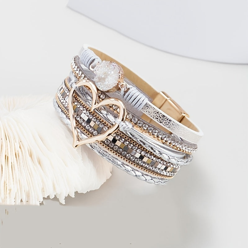 Bracelet Boho Multicouche en Cuir