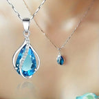 Collier Élégant en Pierre Bleue