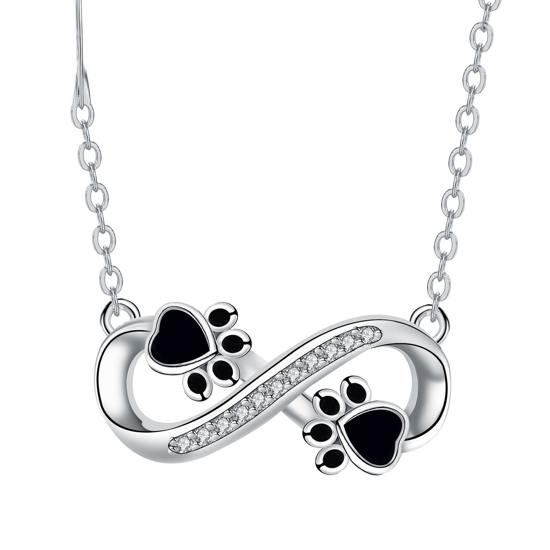 Collier Infinity Pawsavtryck avec Pierres Zirconia