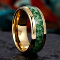 Bague d'Incrustation en Or Vert Profond