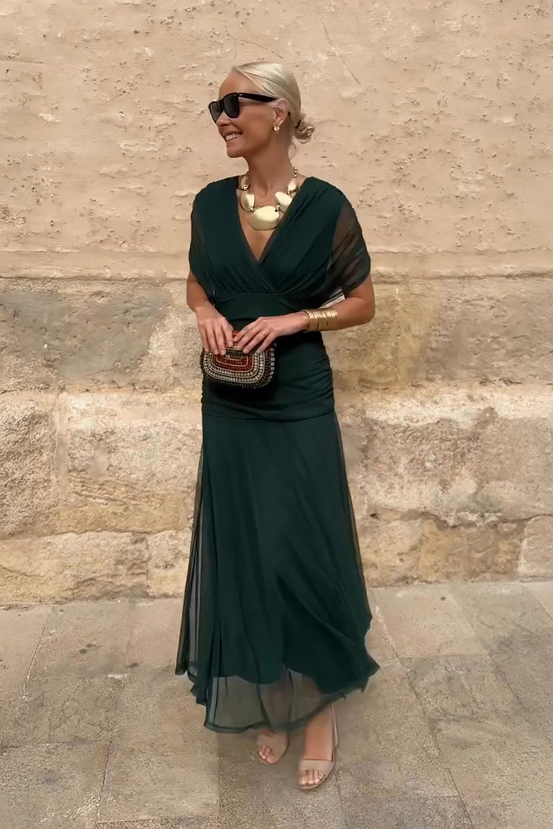 Rebeca | Robe Maxi de Soirée Élégante avec Décolleté en V