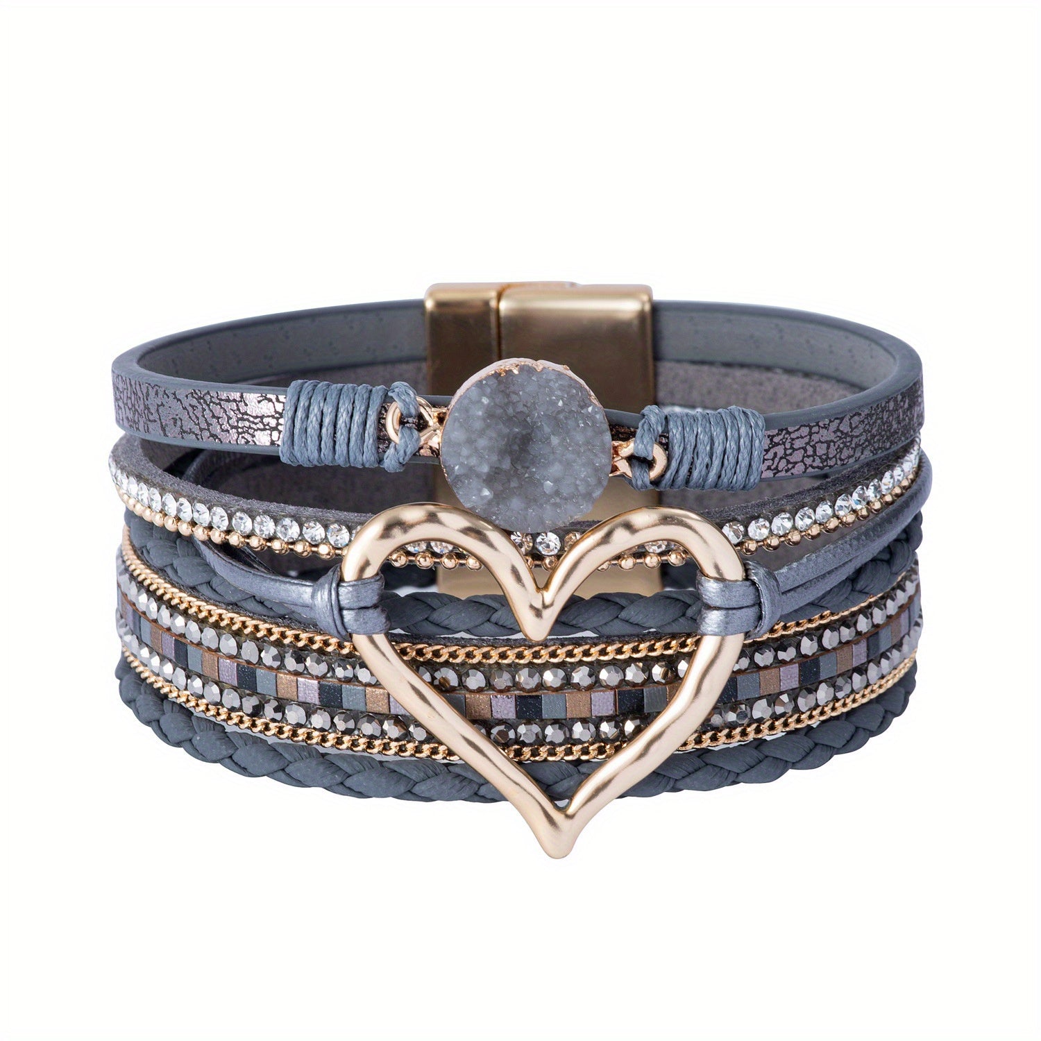 Bracelet Boho Multicouche en Cuir