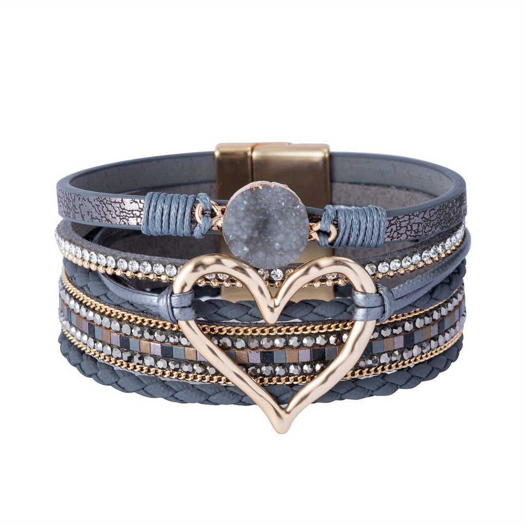 Bracelet Boho Multicouche en Cuir