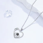 Collier d'empreinte de patte de chien Little Feet avec Zirconia