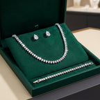 Magnifique Ensemble de Mariée en Zirconia Cubique Transparent