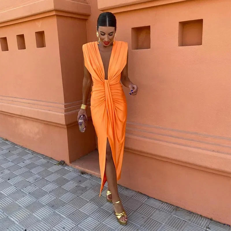 Selena | Robe Drapée Ardente