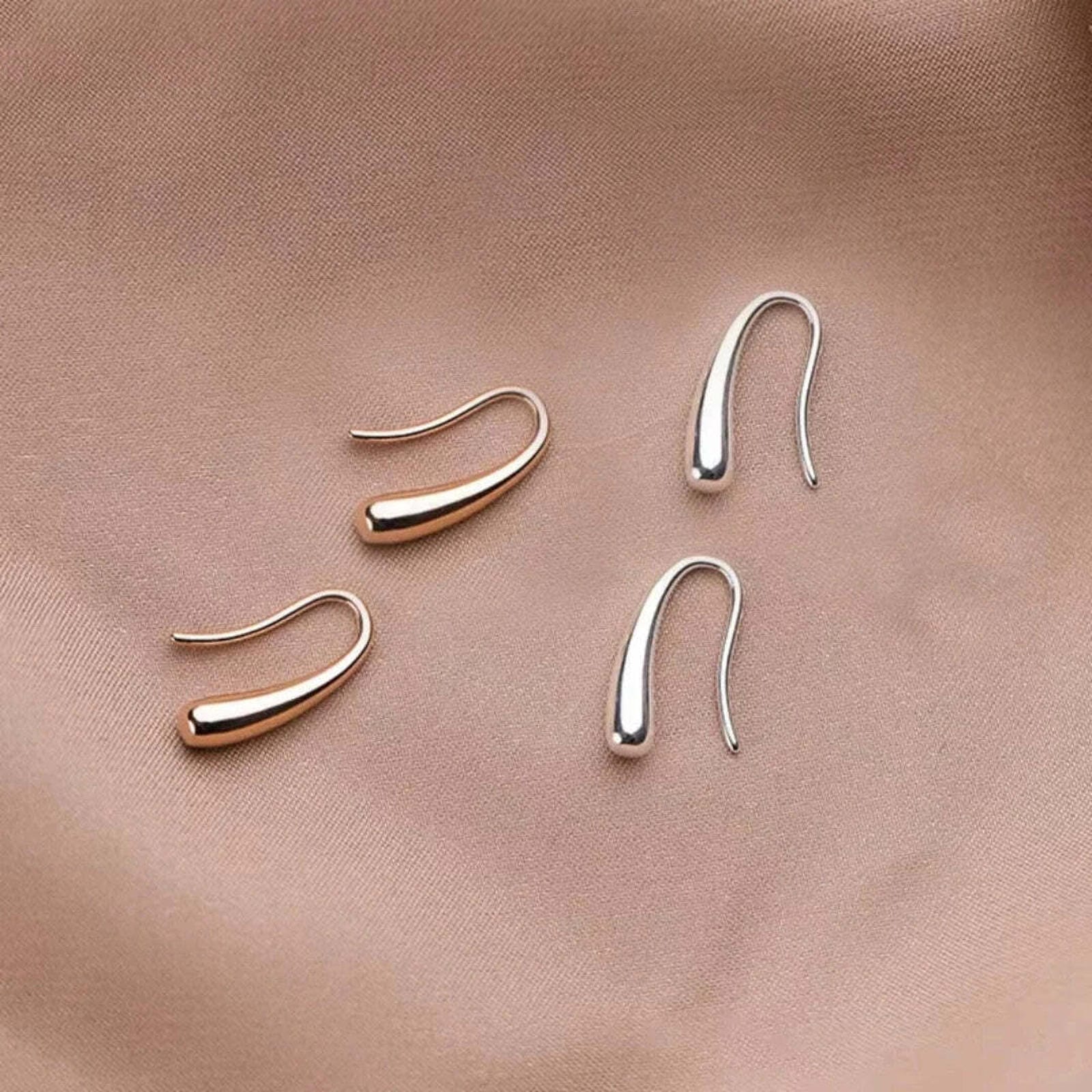 Boucles d'Oreilles Pendantes en Or et Argent Ancien