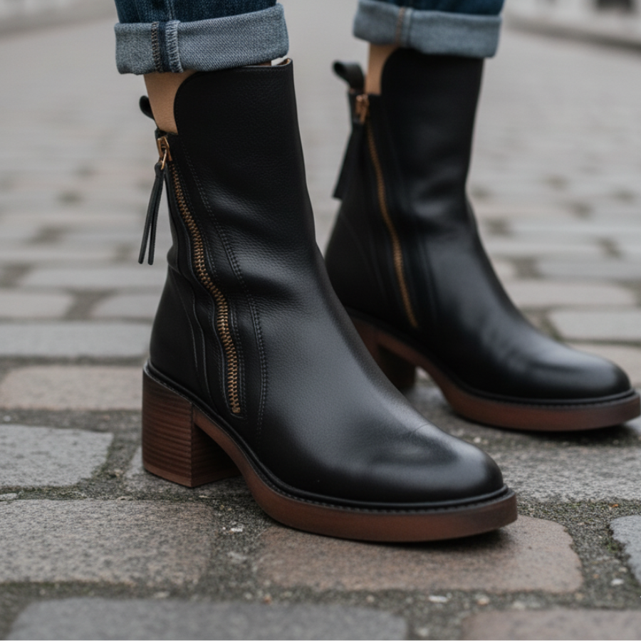 Valorine | Bottes en cuir noir