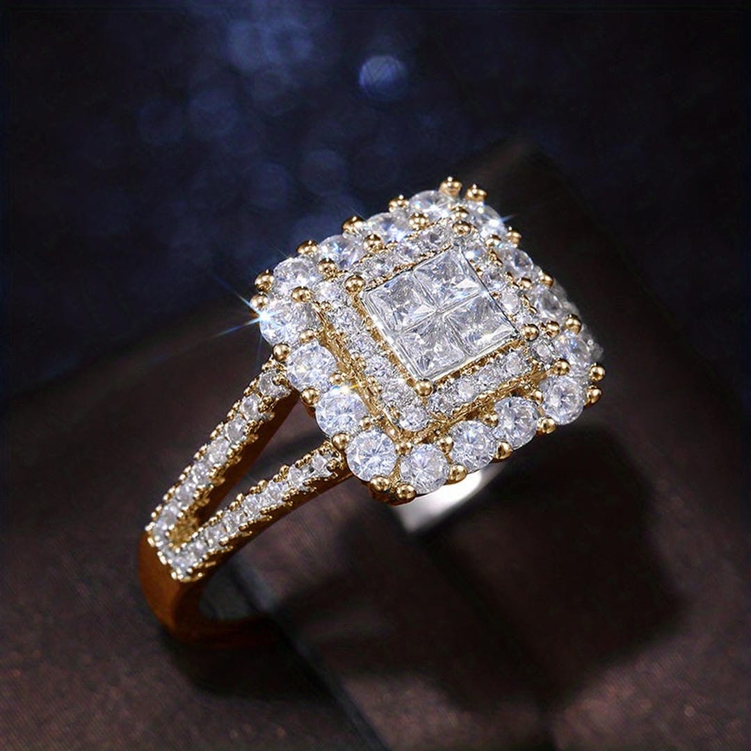 Bague de Mariage en Zirconium en Forme Carrée