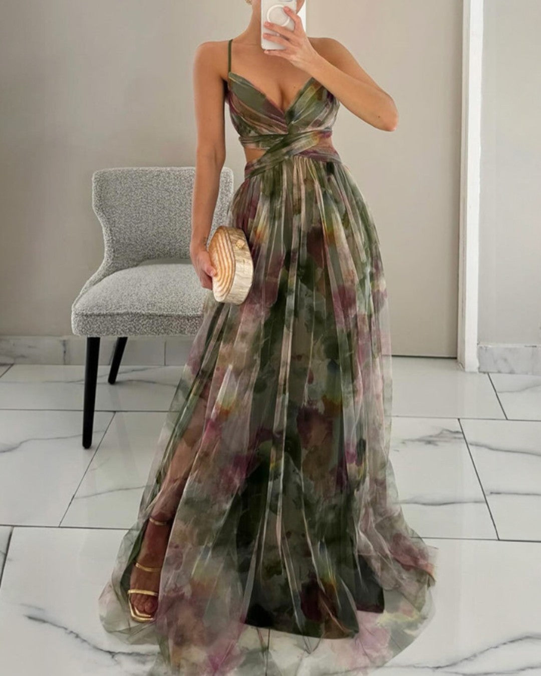 Giselle | Robe maxi enchantée avec motif floral