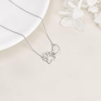 Collier en Argent Sterling avec Empreinte de Chien – Pendentif en Cristal en Forme de Cœur