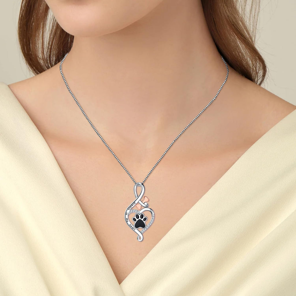 Collier Lycklig Tass avec Cœur, Os et Symbole Infini