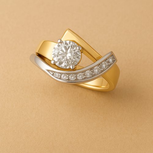 Bague Irrégulière en Or et Argent Radiance