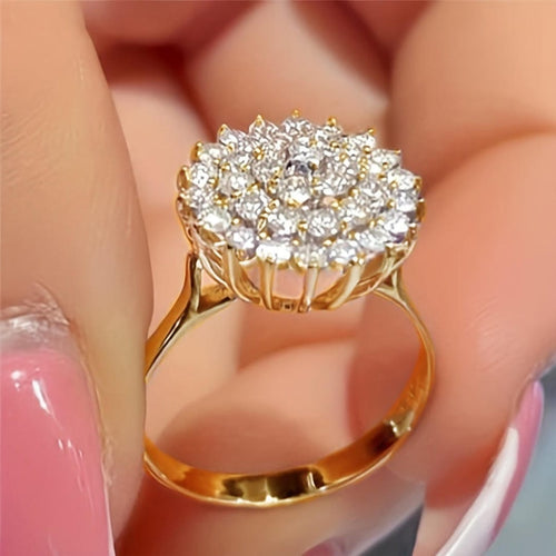 Bague Déclarative en Halo de Cristaux