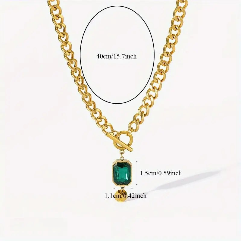 Collier Pendentif Smargad Guld avec Chaîne