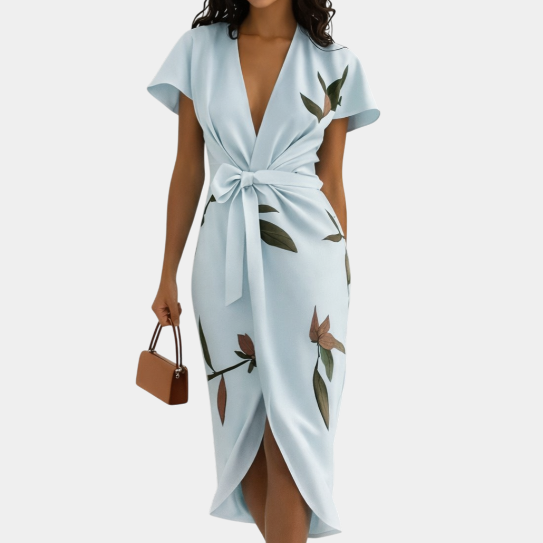 Agathe | Robe portefeuille élégante avec imprimé floral