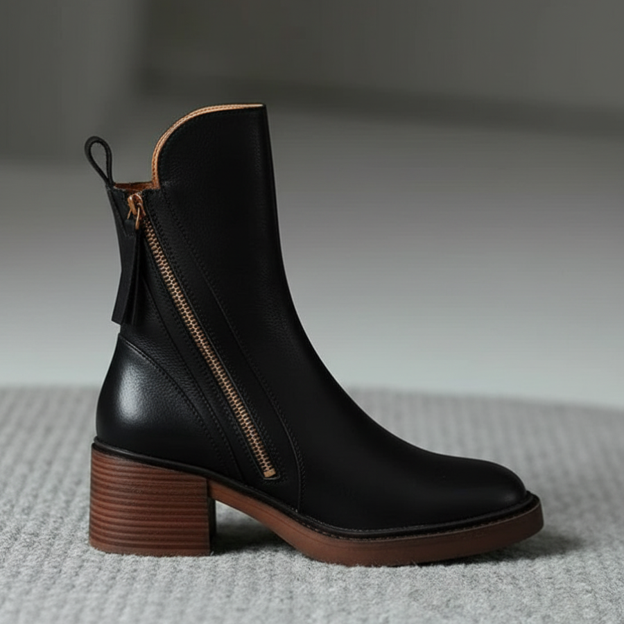 Valorine | Bottes en cuir noir