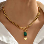 Collier Pendentif Smargad Guld avec Chaîne