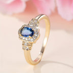 Bague en Cristal Halo de Saphir Héritage