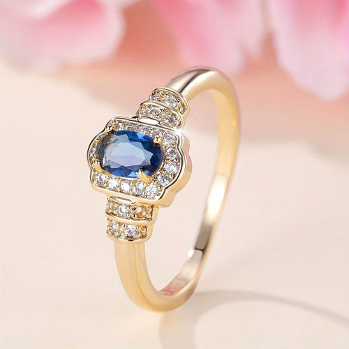 Bague en Cristal Halo de Saphir Héritage