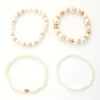 Ensemble de bracelets élégants en forme de cœur avec perles