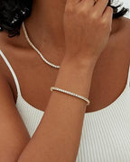 Bracelet de tennis plaqué or avec moissanite