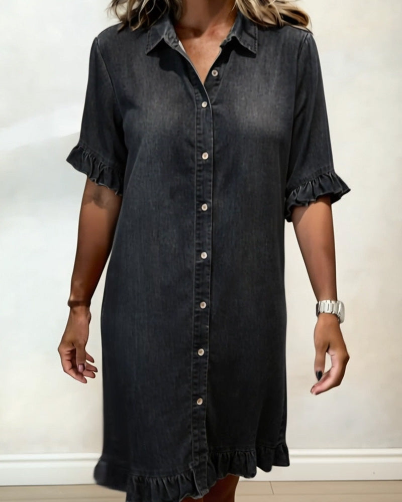 Clara | Robe en Denim Confortable avec Plis Flatteurs