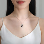 Collier d'empreinte de patte de cœur infini