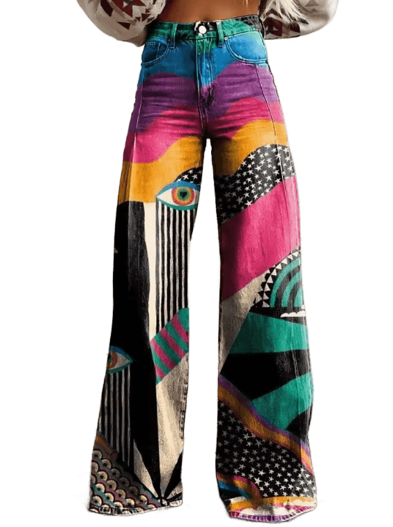 Talia - Pantalons Évasés Boho Chic
