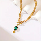 Collier Pendentif Smargad Guld avec Chaîne