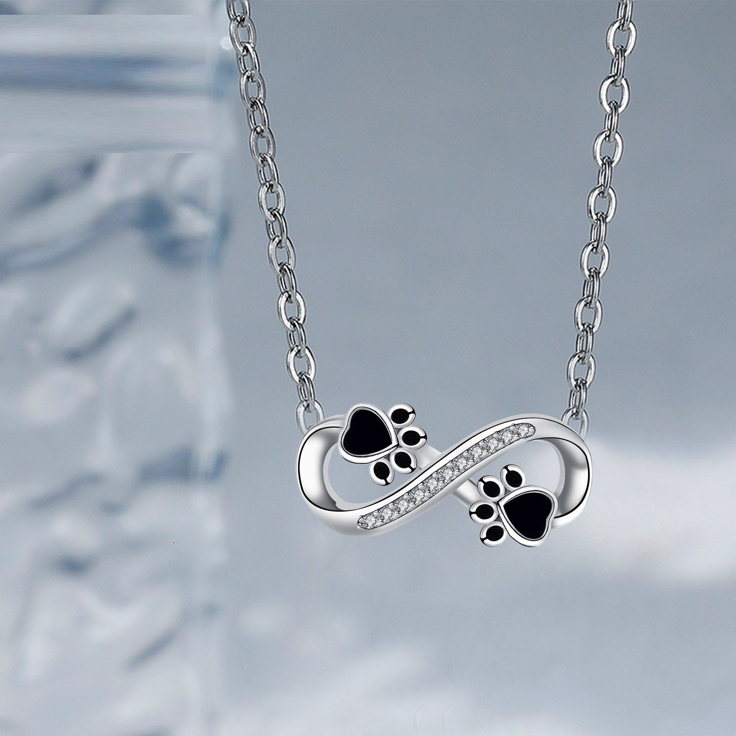 Collier Infinity Pawsavtryck avec Pierres Zirconia
