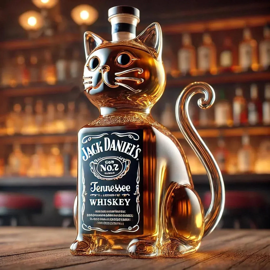 Bouteille de whisky - Édition avec un chat