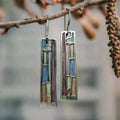 Boucles d'Oreilles Vintage en Argent Mozaic