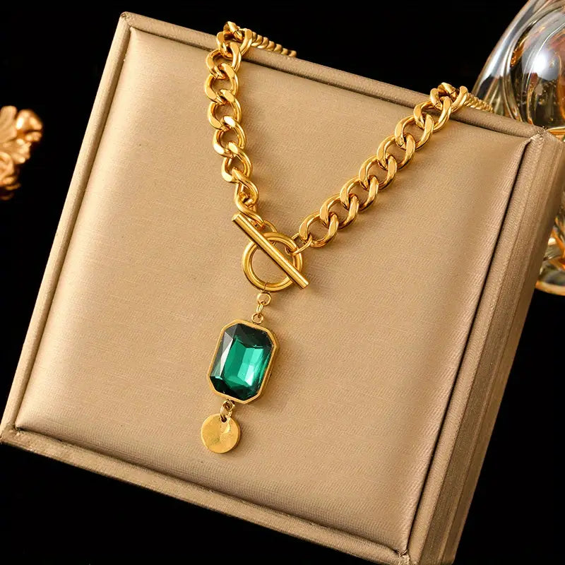 Collier Pendentif Smargad Guld avec Chaîne