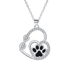 Pendentif en forme d'empreinte de patte de double amour éternel