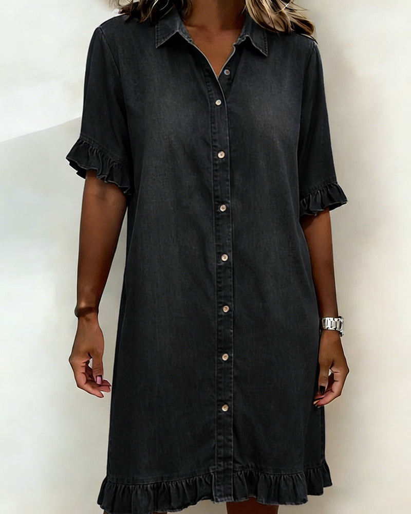 Clara | Robe en Denim Confortable avec Plis Flatteurs